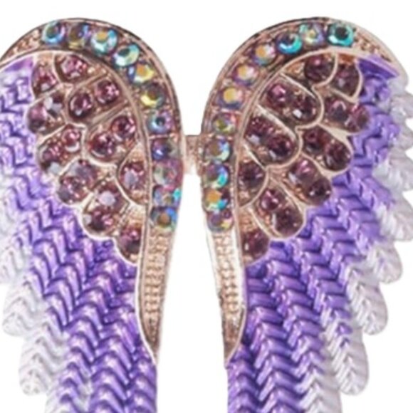 Vintage Gold & Purple Angel Wing Brooch - Picture 2 of 3